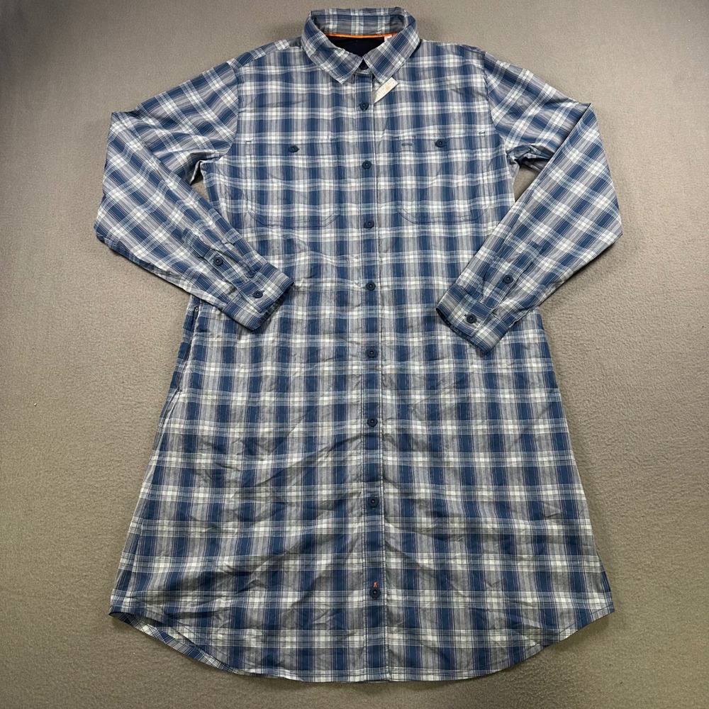 Orvis Womens Blue Plaid UPF 30 Long Sleeve Shirt Dress 3LHX S/2025 Small
